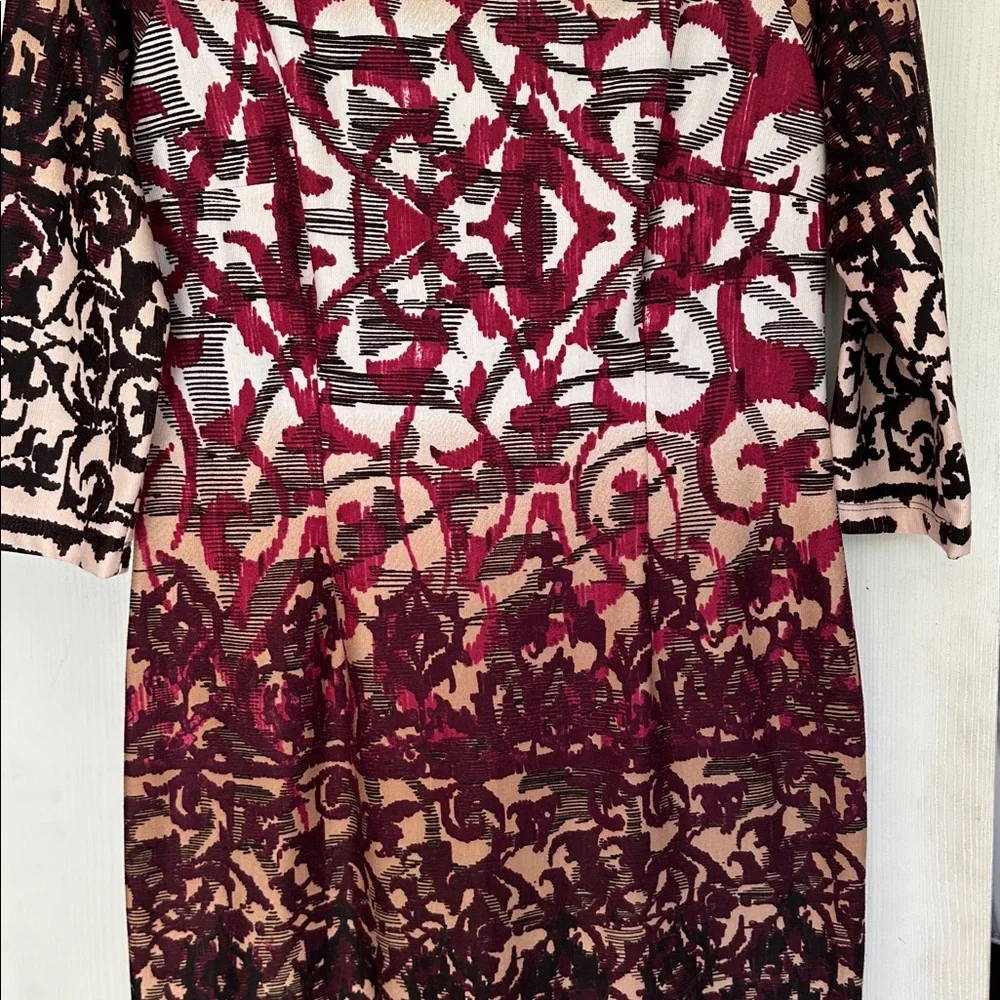 Rabbit Rabbit Rabbit Burgundy and Beige Dress - Picture 3 of 4